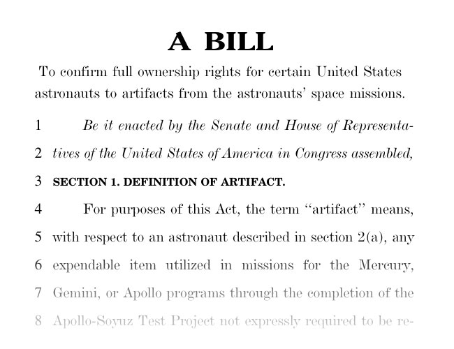 New Bill Defends Astronauts' Rights to Own (and Sell) Space Artifacts